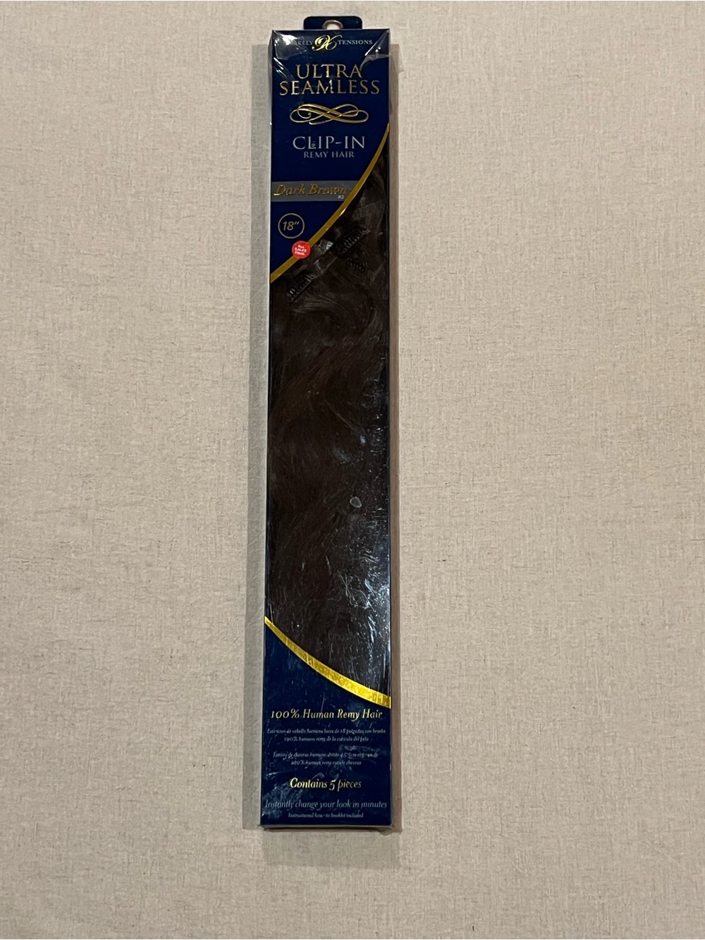 Barely Xtensions Ultra Seamless Hair Extensions Dark Brown 18" Clip In Remy Hair